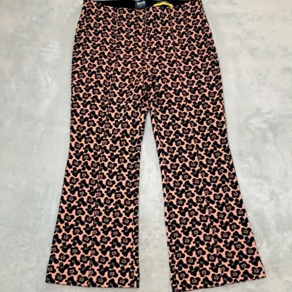 Maeve Pants - Maeve The Margot Cropped Kick Flare Pants Brown/Black Flowers Size  S